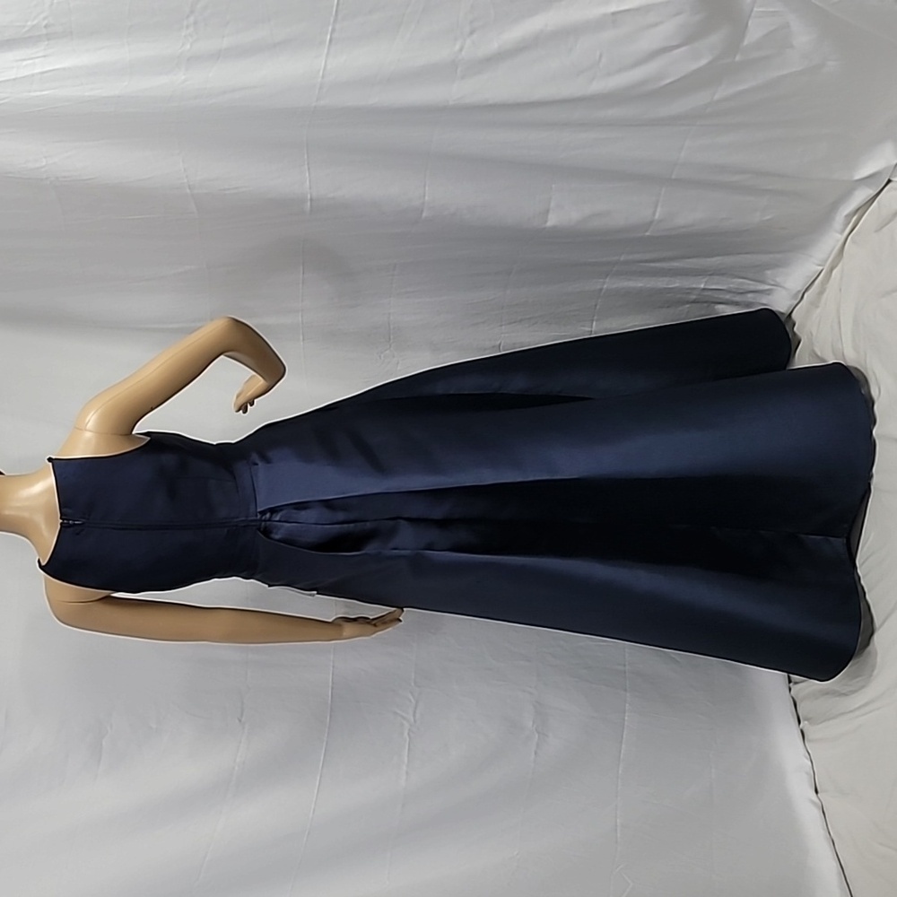 Lulu's Women's Navy Broadway Show Satin High-low Gown - Picture 12 of 13